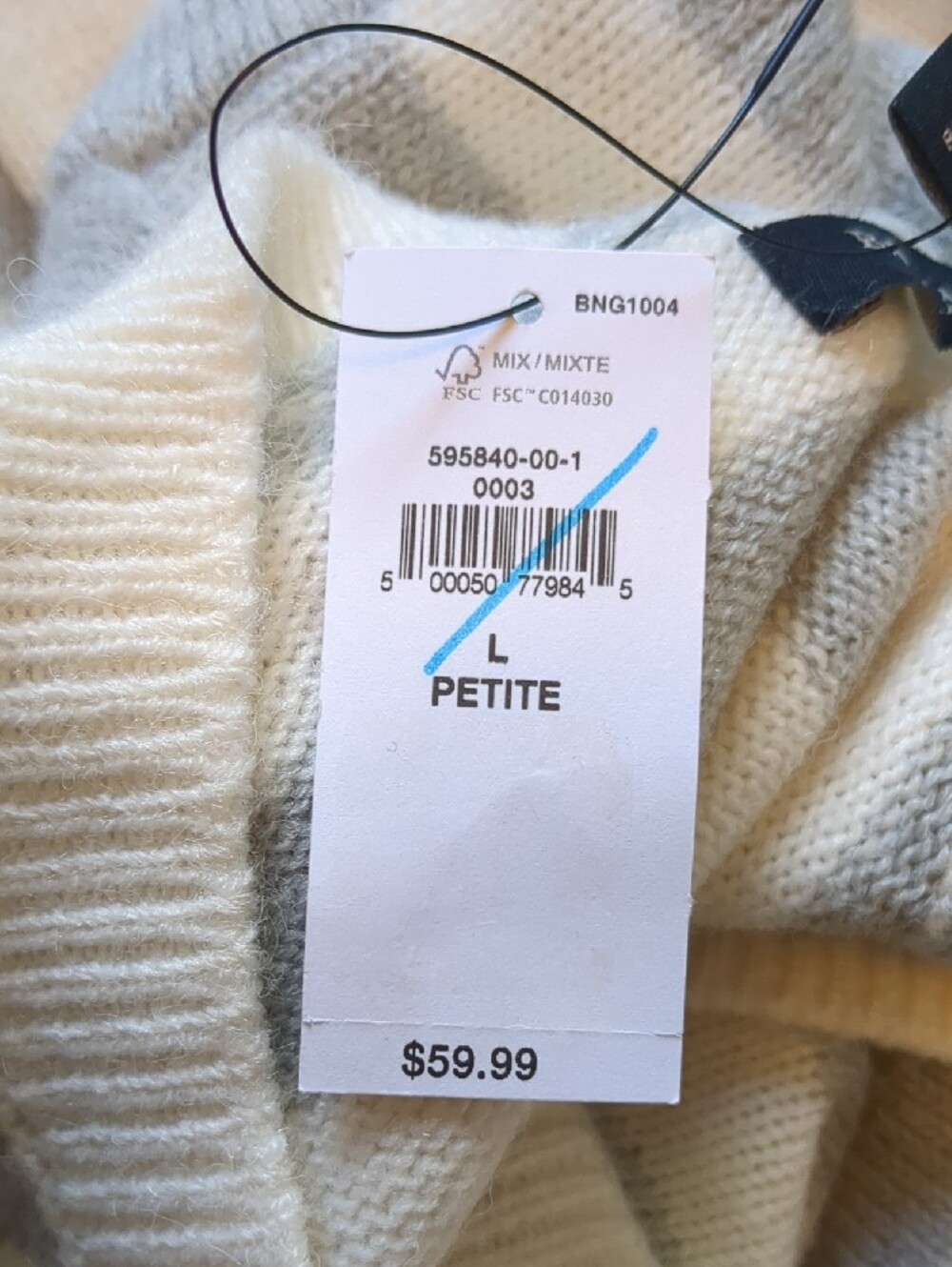 Banana Republic Striped Crewneck Sweater in Cream and Light Gray - Picture 6 of 9